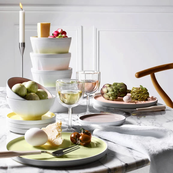 Coffret plat de service et assiette 24 cm - Rose - DEGRENNE - 2