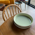 Coffret plat de service et assiette 24 cm - Vert artichaut - DEGRENNE - 1